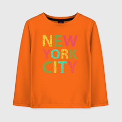 Лонгслив хлопковый детский New York city colors, цвет: оранжевый