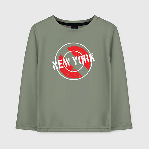 Детский лонгслив New York seal / Авокадо – фото 1