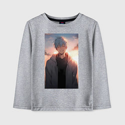 Лонгслив хлопковый детский Тэцуя Куроко, цвет: меланж