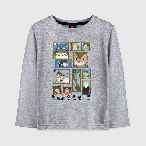 Детский лонгслив Герои студии Ghibli / Меланж – фото 1