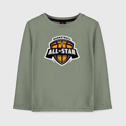 Лонгслив хлопковый детский All-star basket, цвет: авокадо