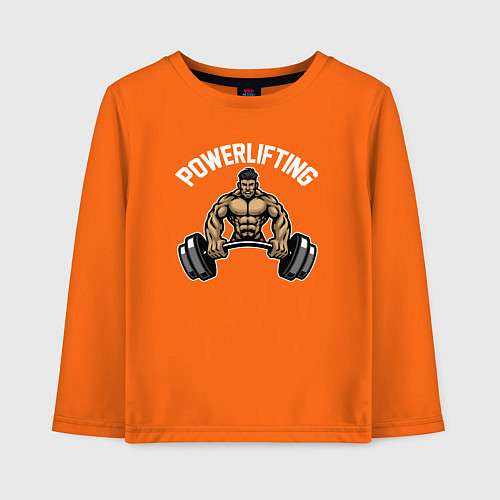 Детский лонгслив Powerlifting gym / Оранжевый – фото 1