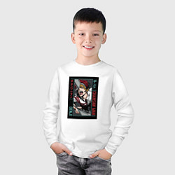 Лонгслив хлопковый детский Человек-бензопила Денджи chainsaw man Denji, цвет: белый — фото 2