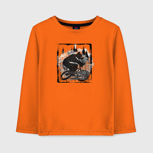 Детский лонгслив Золотая осень на колёсах / Оранжевый – фото 1