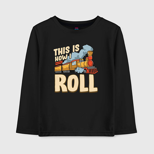 Детский лонгслив Как я катаюсь / Черный – фото 1