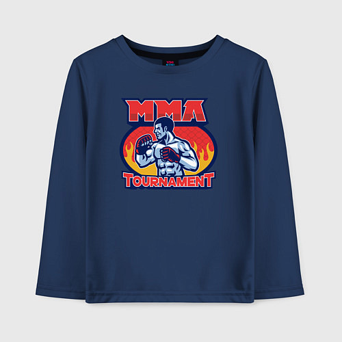Детский лонгслив MMA турнир / Тёмно-синий – фото 1