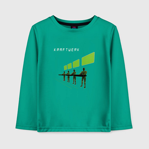 Детский лонгслив Kraftwerk - Robots scene / Зеленый – фото 1