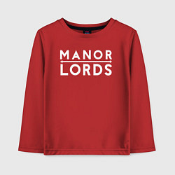 Лонгслив хлопковый детский Manor lords logo, цвет: красный