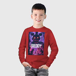 Лонгслив хлопковый детский Freddy - мишка Фредди, цвет: красный — фото 2