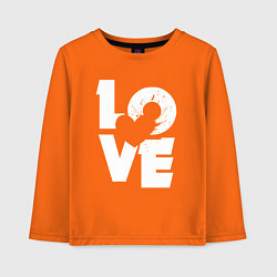 Лонгслив хлопковый детский Love heart, цвет: оранжевый