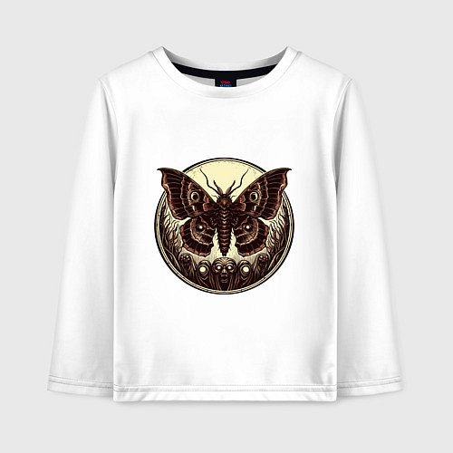 Детский лонгслив Жуткие монстры и бабочка / Белый – фото 1