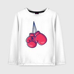 Лонгслив хлопковый детский Перчатки для бокса, цвет: белый