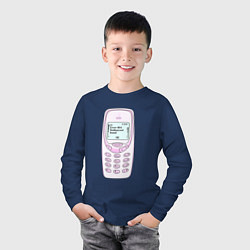 Лонгслив хлопковый детский Error 404 nokia, цвет: тёмно-синий — фото 2