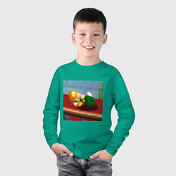 Лонгслив хлопковый детский Жёлтый луиджи 64 спит арт, цвет: зеленый — фото 2