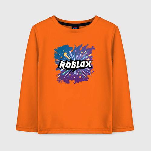 Детский лонгслив Люблю роблокс / Оранжевый – фото 1