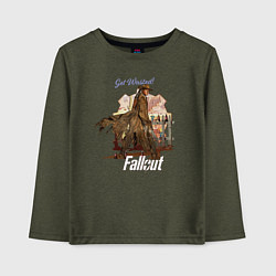 Лонгслив хлопковый детский Ghoul fallout Get Wasted, цвет: меланж-хаки