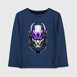 Детский лонгслив Фиолетовый киберпанк самурай