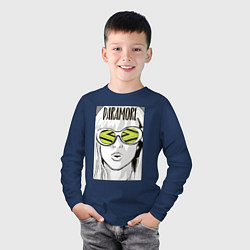 Лонгслив хлопковый детский Paramore - Hayley Williams, цвет: тёмно-синий — фото 2