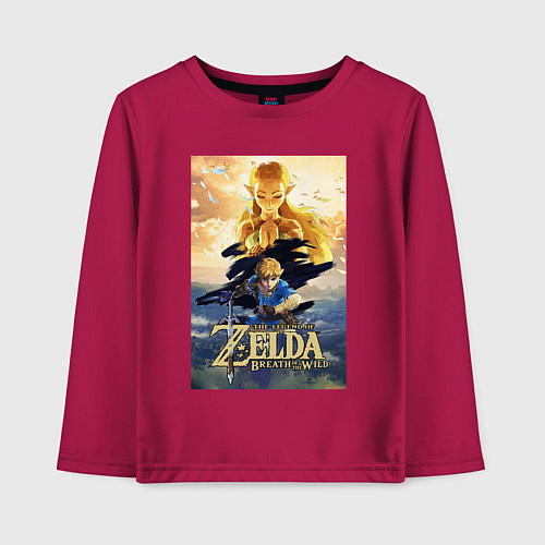 Детский лонгслив Легенда о зельде / Маджента – фото 1