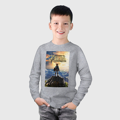 Детский лонгслив Легенда о зельде - Линк / Меланж – фото 3
