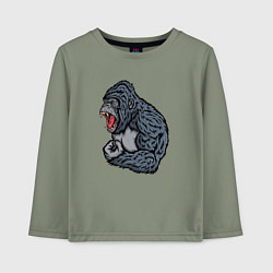 Лонгслив хлопковый детский Gorilla angry, цвет: авокадо