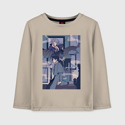 Лонгслив хлопковый детский Патриотизм Джеймс Мориарти, цвет: миндальный