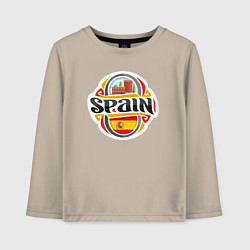 Лонгслив хлопковый детский Это Испания, цвет: миндальный