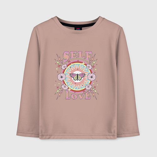 Детский лонгслив Любовь к себе / Пыльно-розовый – фото 1