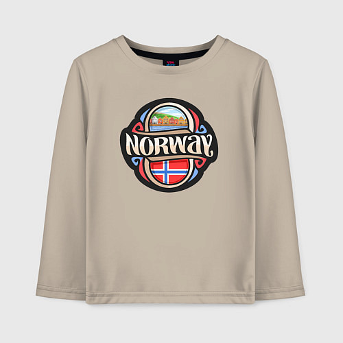 Детский лонгслив Норвегия / Миндальный – фото 1