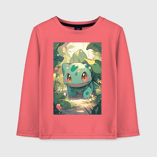 Детский лонгслив Покемон Бульбазавр / Коралловый – фото 1