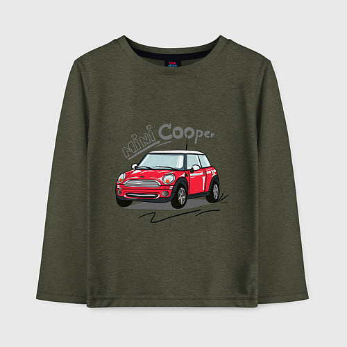 Детский лонгслив Mini Cooper / Меланж-хаки – фото 1