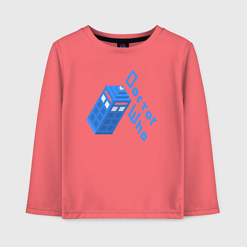 Детский лонгслив Blue doctor who / Коралловый – фото 1