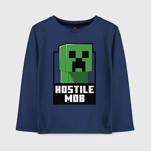 Детский лонгслив Minecraft hostile mob / Тёмно-синий – фото 1