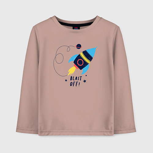 Детский лонгслив Взлетаем / Пыльно-розовый – фото 1