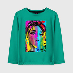 Детский лонгслив Портрет девушки - нейросеть