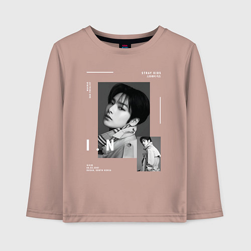Детский лонгслив Stray kids IN / Пыльно-розовый – фото 1