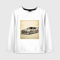 Лонгслив хлопковый детский JDM авто, цвет: белый