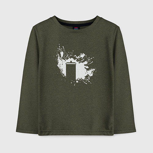 Детский лонгслив Tardis splash / Меланж-хаки – фото 1