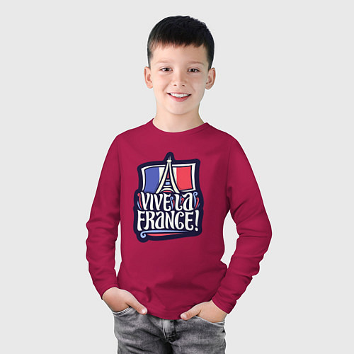 Детский лонгслив Viva la France / Маджента – фото 3