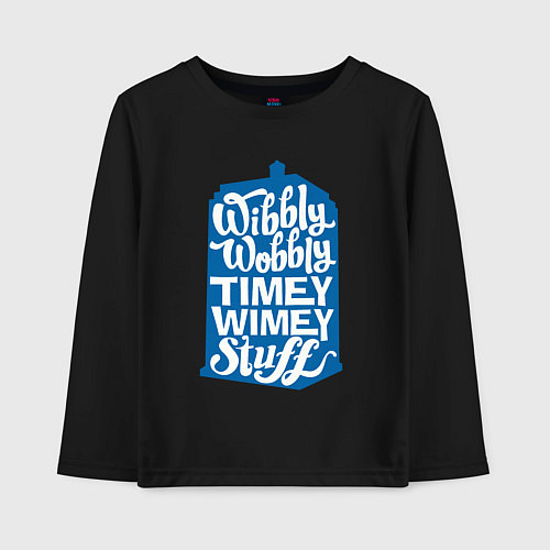 Детский лонгслив Timey stuff / Черный – фото 1