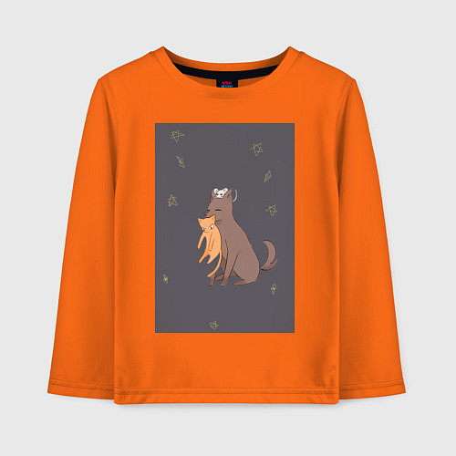 Детский лонгслив Корзинка фруктов Юки Сома / Оранжевый – фото 1