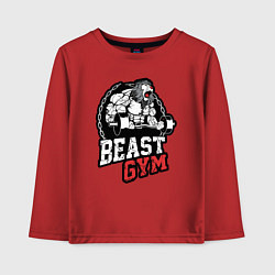 Лонгслив хлопковый детский Лучший тренажерного зала - лев, цвет: красный