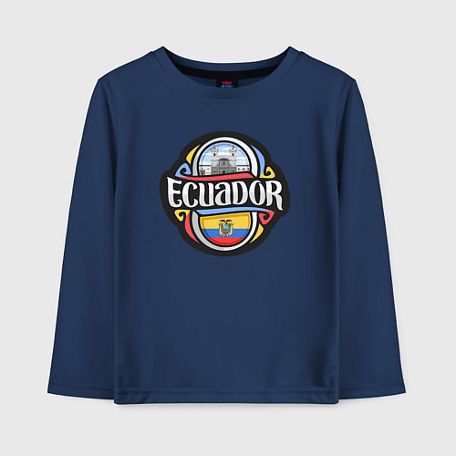 Детский лонгслив Эквадор / Тёмно-синий – фото 1