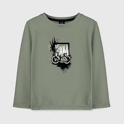 Лонгслив хлопковый детский Байк и грязь, цвет: авокадо