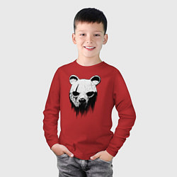 Лонгслив хлопковый детский Медвежья маска, цвет: красный — фото 2