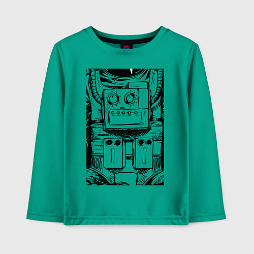 Детский лонгслив В душе я астронавт / Зеленый – фото 1