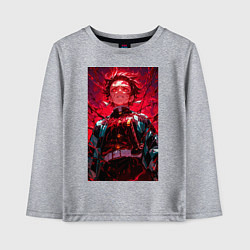 Лонгслив хлопковый детский Клинок, рассекающий демонов Тандзиро Камадо охотни, цвет: меланж
