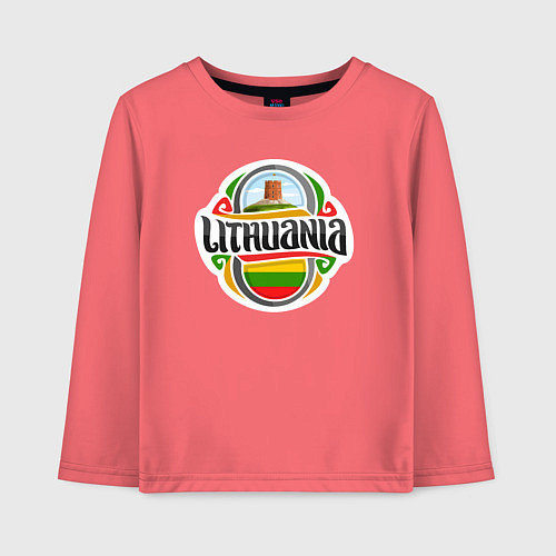 Детский лонгслив Lithuania / Коралловый – фото 1