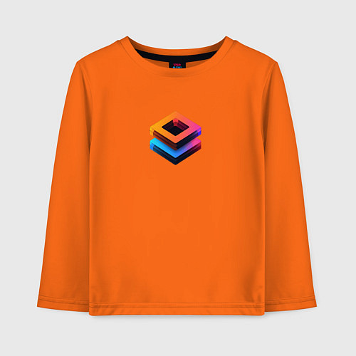 Детский лонгслив Ромб геометрическая абстракция / Оранжевый – фото 1