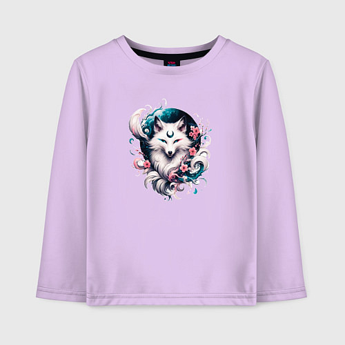 Детский лонгслив Волшебная лиса Кумихо - Кицумэ / Лаванда – фото 1